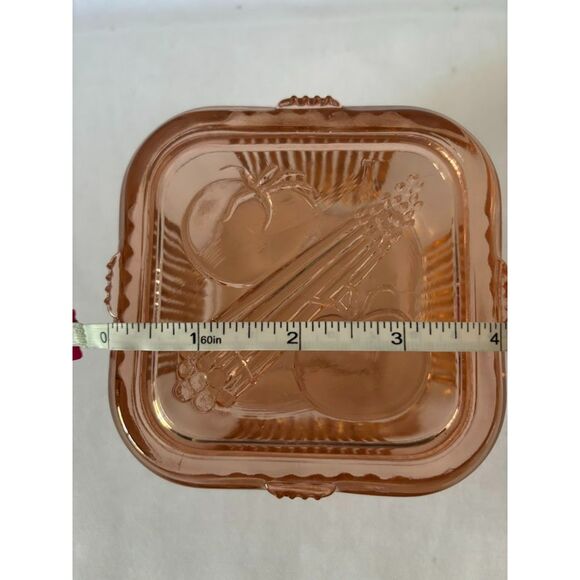 Vintage Depression Glass Pink Container with Lid - Picture 4 of 8